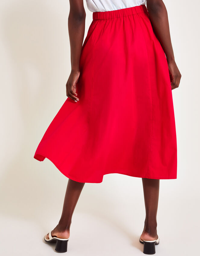 Rachel Poplin Skirt, Red (RED), large