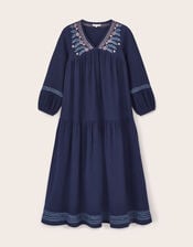 East Carita Hand-Embroidered Maxi Dress, Blue (NAVY), large