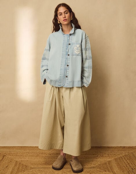 East Selma Embroidered Denim Jacket, Blue (LIGHT BLUE), large