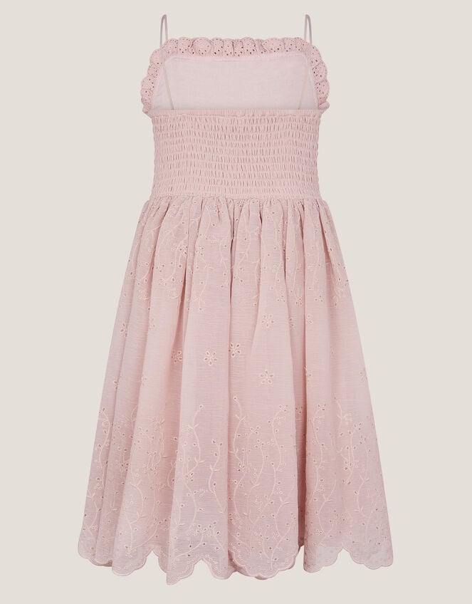 Clementine Strappy Broderie Dress, Pink (PINK), large