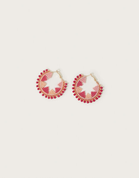 Beaded Hoop Earrings, , large
