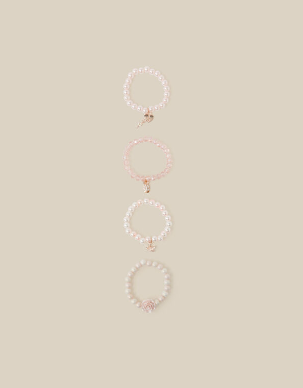 4-Pack Rose Pearl Bead Bracelets, , large