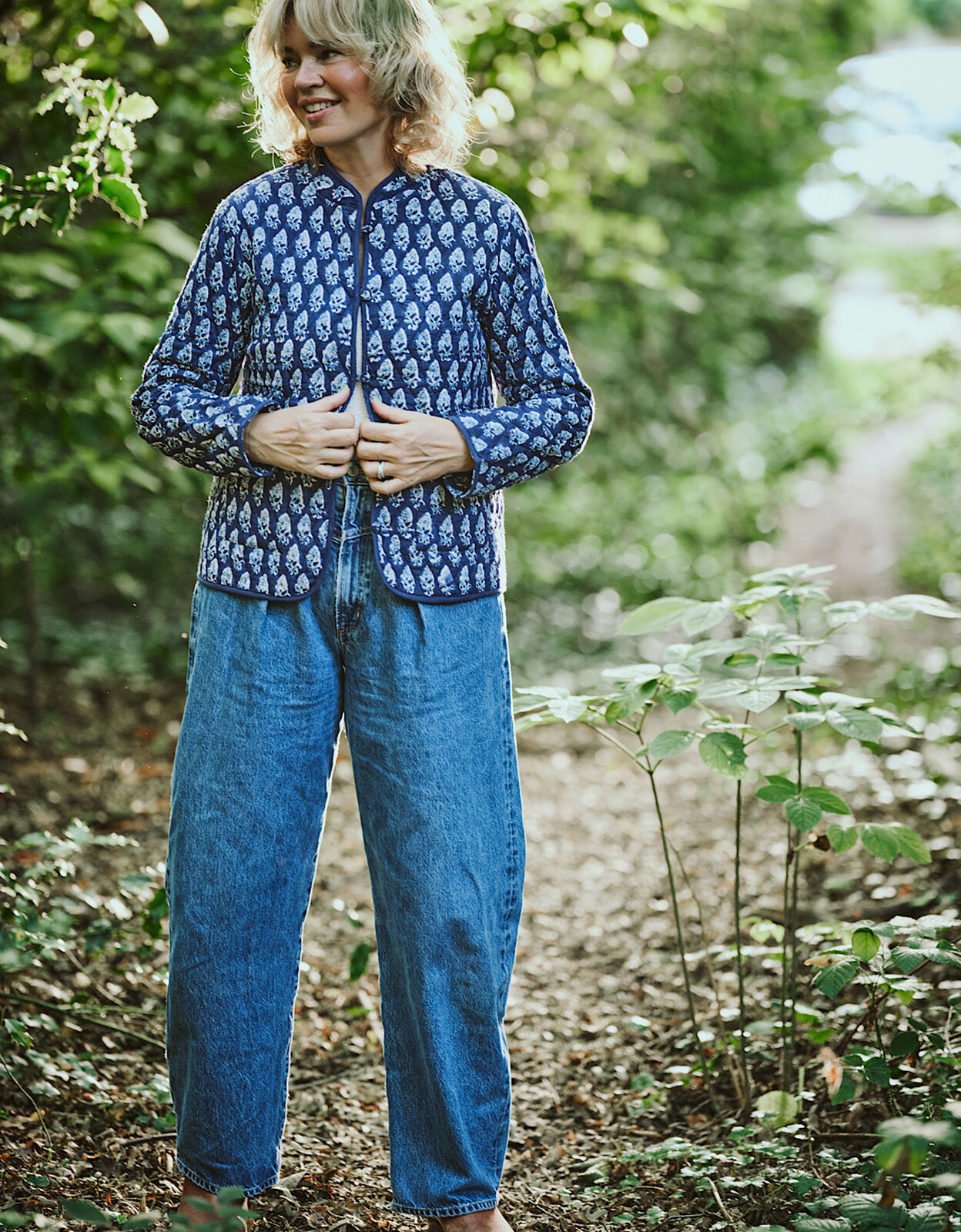 Dilli Grey Nehru Collar Jacket Blue