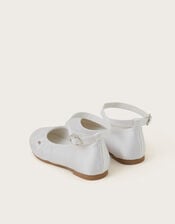 Communion Flower Ballet Flats, White (WHITE), large