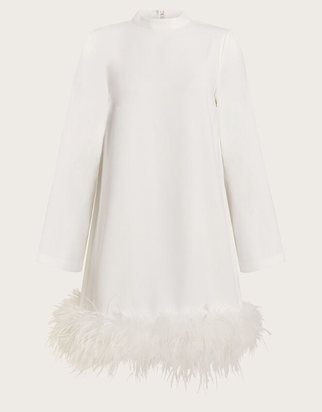Andrea Feather Wedding Dress, Ivory (IVORY), large