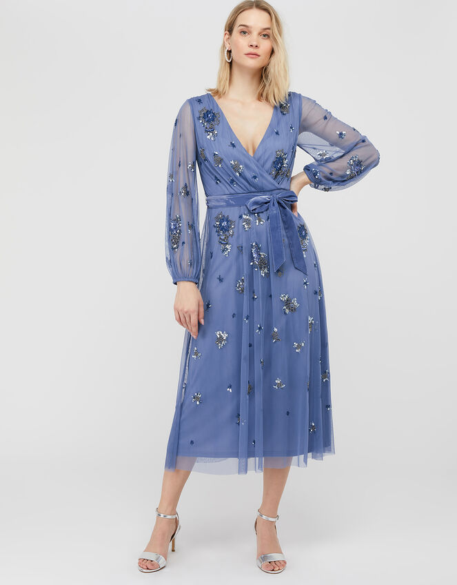 ARTISAN Rosanna Embellished Midi Dress, Blue (BLUE), large