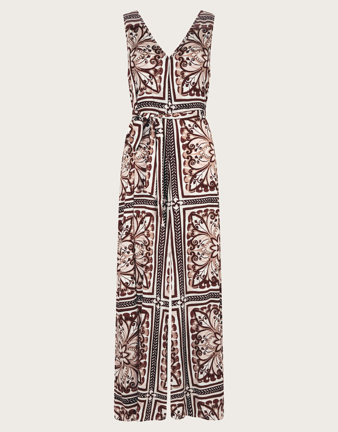Emilia Wide Leg Jumpsuit, Brown (BROWN), large