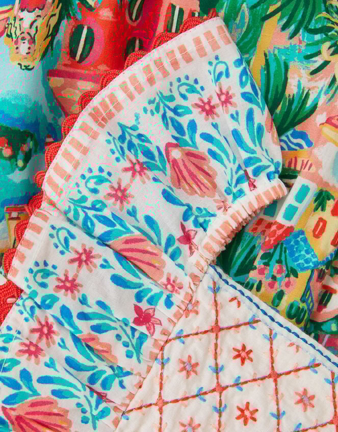 Baby Resort Scene Smock Dress, Ivory (IVORY), large