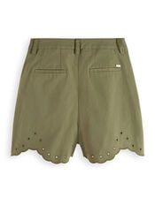 Scotch and Soda High Rise Broderie Shorts, Green (GREEN), large