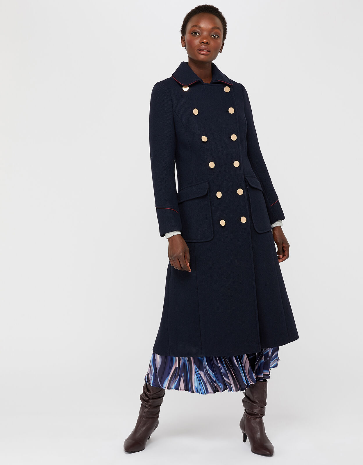 Anna maxi military coat clearance