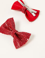Dazzle Bow Hair Clips, , large