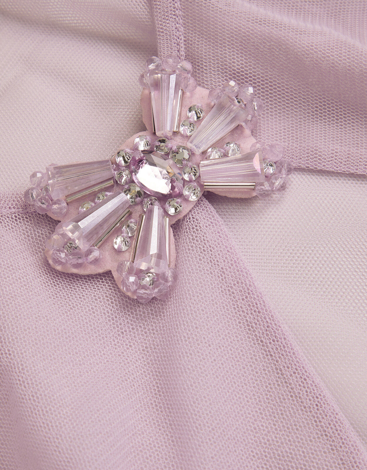 Isabella Crop Ruffle Sleeve Tulle Jacket Purple