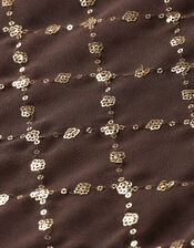 Scotch and Soda Sequin Embellished Sheer Shirt, Brown (BROWN), large