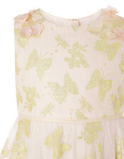 Samantha Glitter Butterfly Hanky Hem Dress, Gold (GOLD), large