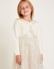 Maisie Diamante Trim Cardigan, Ivory (IVORY), large