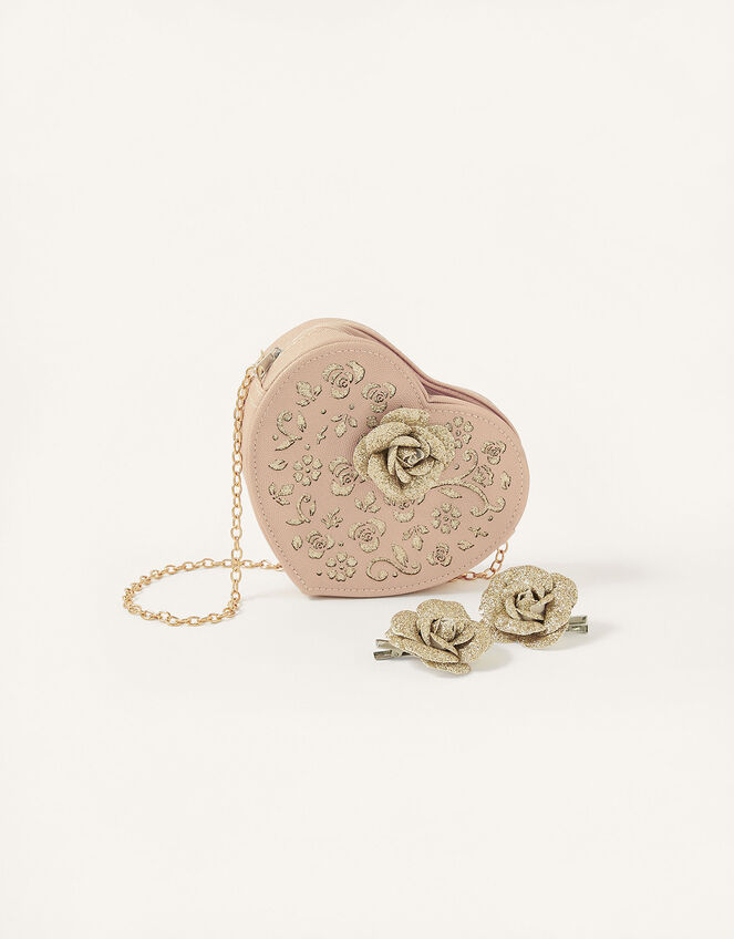 Lucy Love Filigree Heart Bag and Hair Clip Set, , large