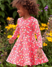 Frugi Sofia Skater Dress, Pink (PINK), large