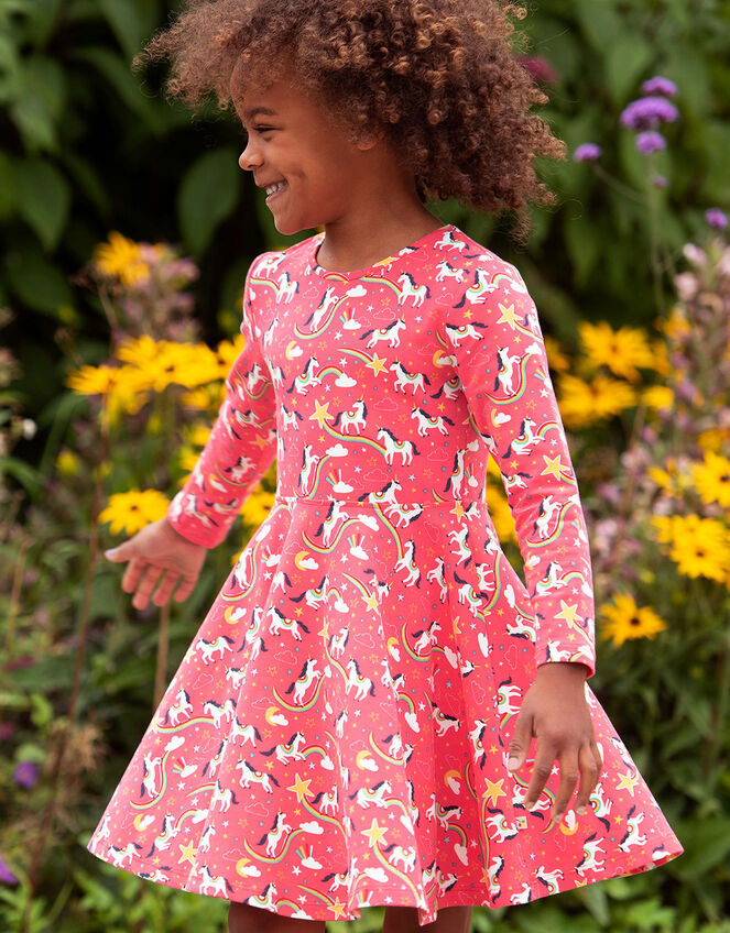Frugi Sofia Skater Dress, Pink (PINK), large