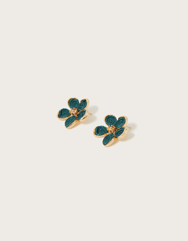 Statement Flower Stud Earrings, , large
