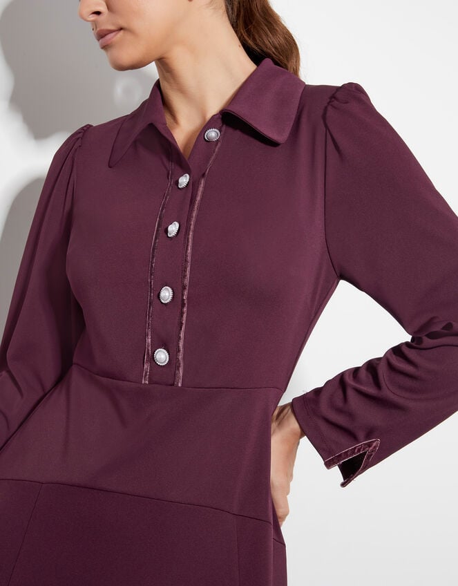 Jade Jersey Shirt Dress, Red (RED), large