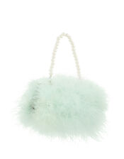 Fluffy Feather and Pearl Bag, , large