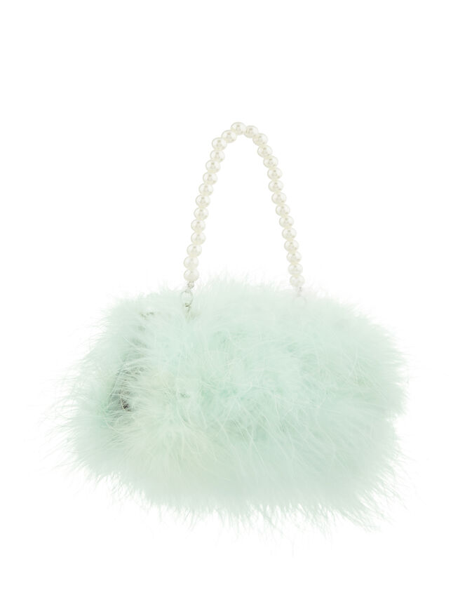 Fluffy Feather and Pearl Bag, , large