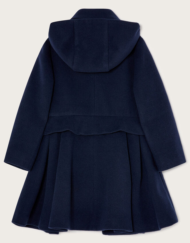 Flap Pocket Hooded Coat Blue | Girls' Coats & Jackets | Monsoon Global.