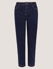 Safaia Straight Cropped Jeans, Blue (INDIGO), large