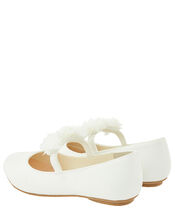 Cynthia Corsage Shimmer Ballerina Flats, Ivory (IVORY), large