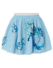 Disco Water Horse Sparkle Top and Skirt Set, Blue (BLUE), large