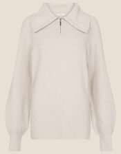 Lilly Lounge Zip Jumper , Camel (OATMEAL), large