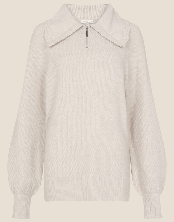 Lilly Lounge Zip Jumper , Camel (OATMEAL), large