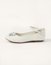 Calipso Shimmer Butterfly Ballerina Flats, Ivory (IVORY), large