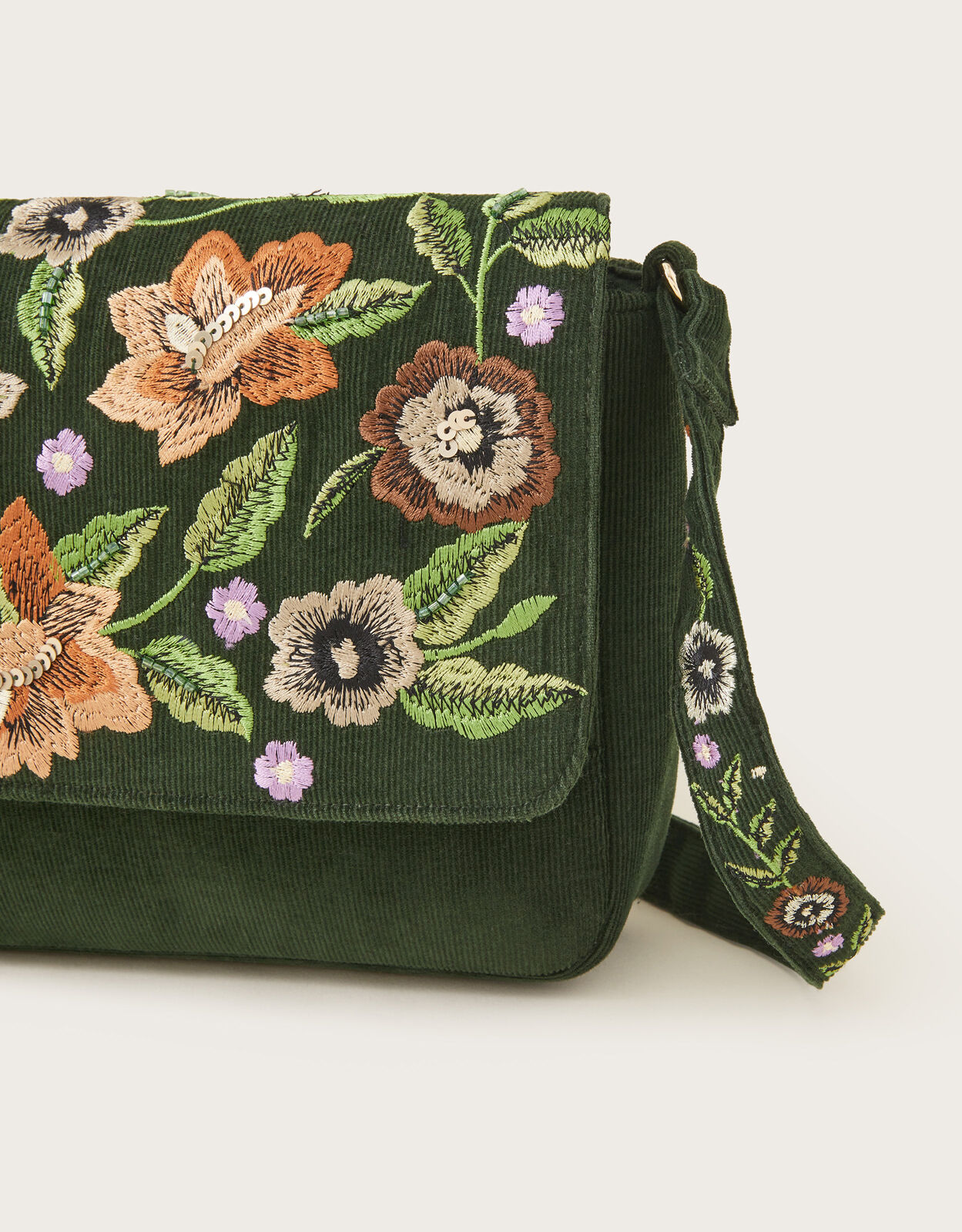 ★EMS★ FLOWER BOUCLE CROSSED BODY BAGGREEN FLOWER BOUCLE CROSSED BODY BAG-GREEN