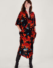 One Hundred Stars Acer Print Dress, Black (BLACK), large