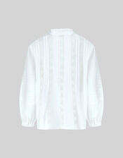 East Lace Ruffle Blouse, White (WHITE), large