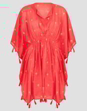 Ivy Palm Embroidered Kaftan, Orange (CORAL), large
