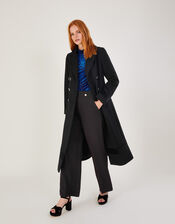 Serena Velvet Detail Coat, Black (BLACK), large