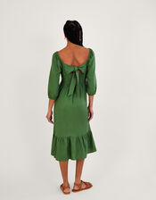 Melanie Tea Dress in Linen Blend , Green (GREEN), large