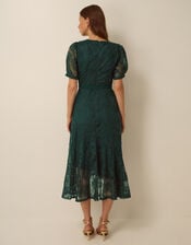 Megan Rose Lace Midi Dress, Green (DARK GREEN), large