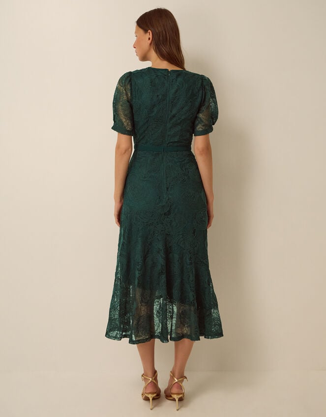 Megan Rose Lace Midi Dress, Green (DARK GREEN), large