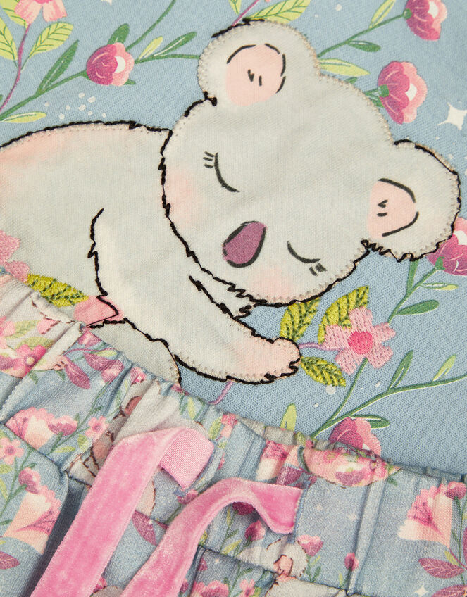 Long Sleeve Koala Print Pyjamas Set, Blue (BLUE), large