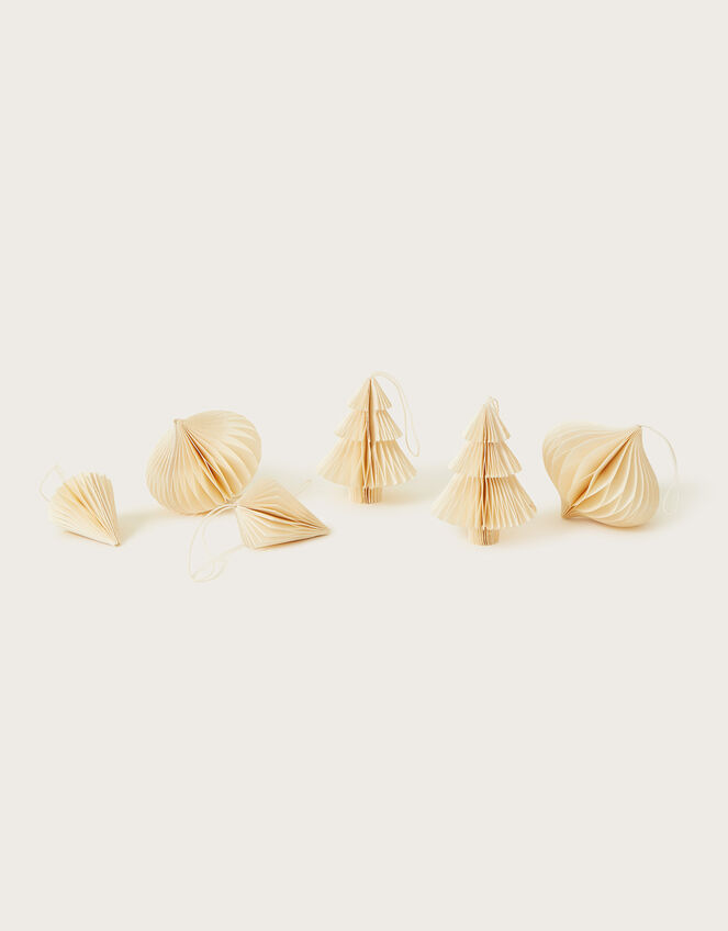 Honeycomb Hanging Decoration Assortment 6 Pack, White (WHITE), large