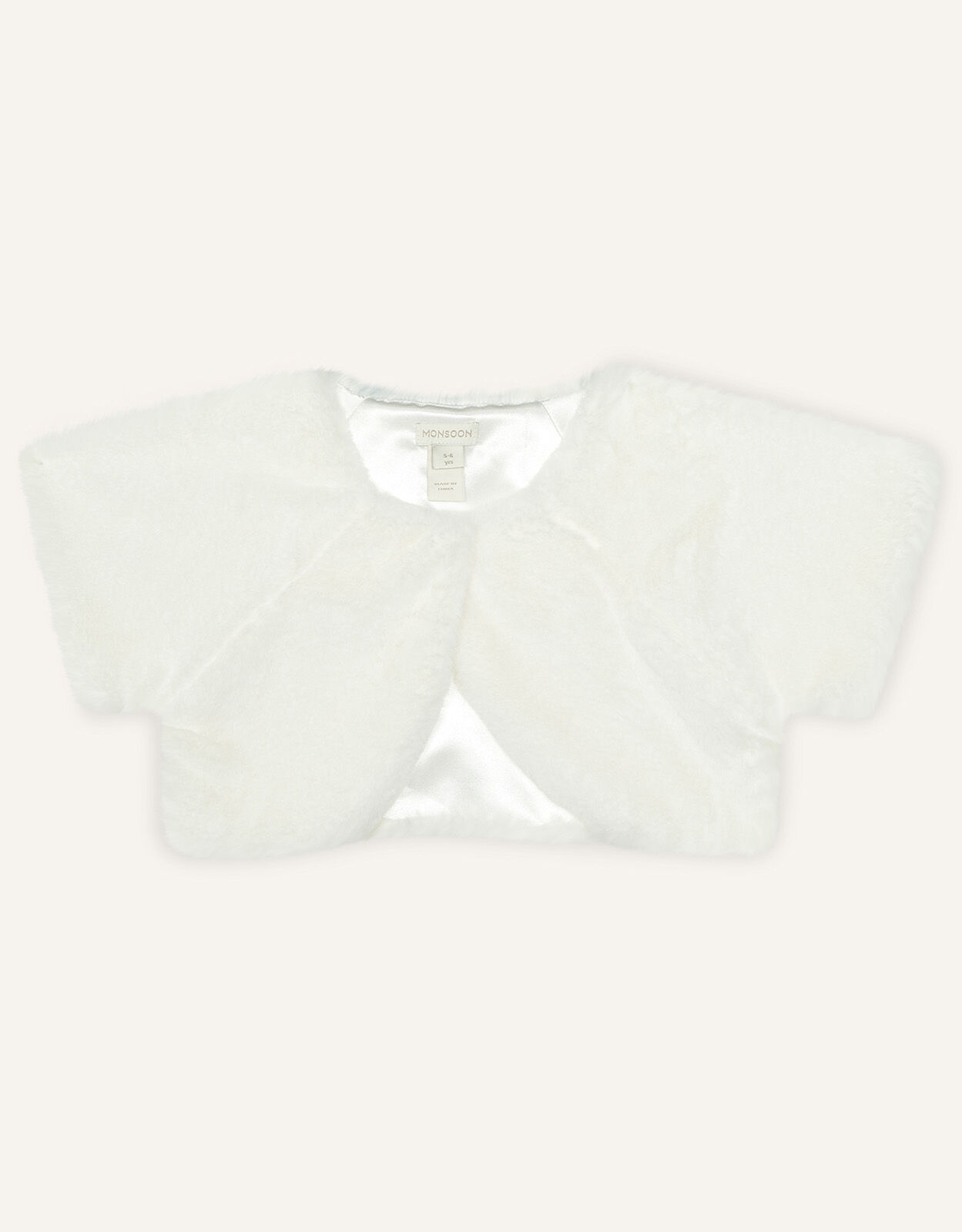 Monsoon Faux Fur Shrug Ivory