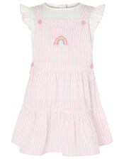 Baby Stripe Pinny and Top , Pink (PINK), large