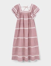East Alina Printed Floral Lace Insert Dress, Pink (PINK), large