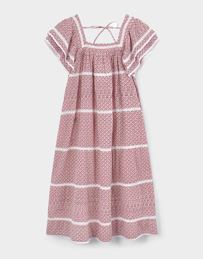East Alina Printed Floral Lace Insert Dress, Pink (PINK), large
