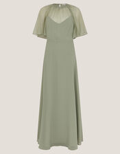 Mona Angel Sleeve Maxi Dress, Green (SAGE), large