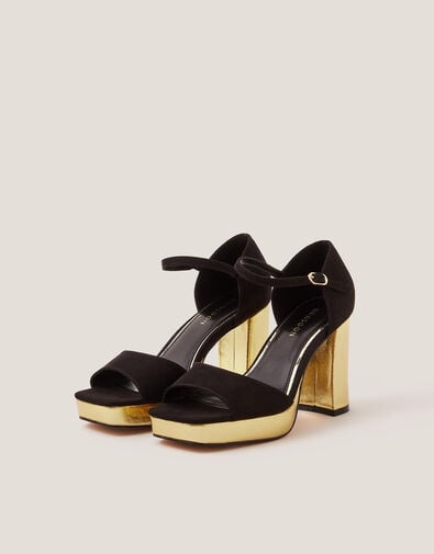 Faith Two Tone Platform Heels, Black (BLACK), large