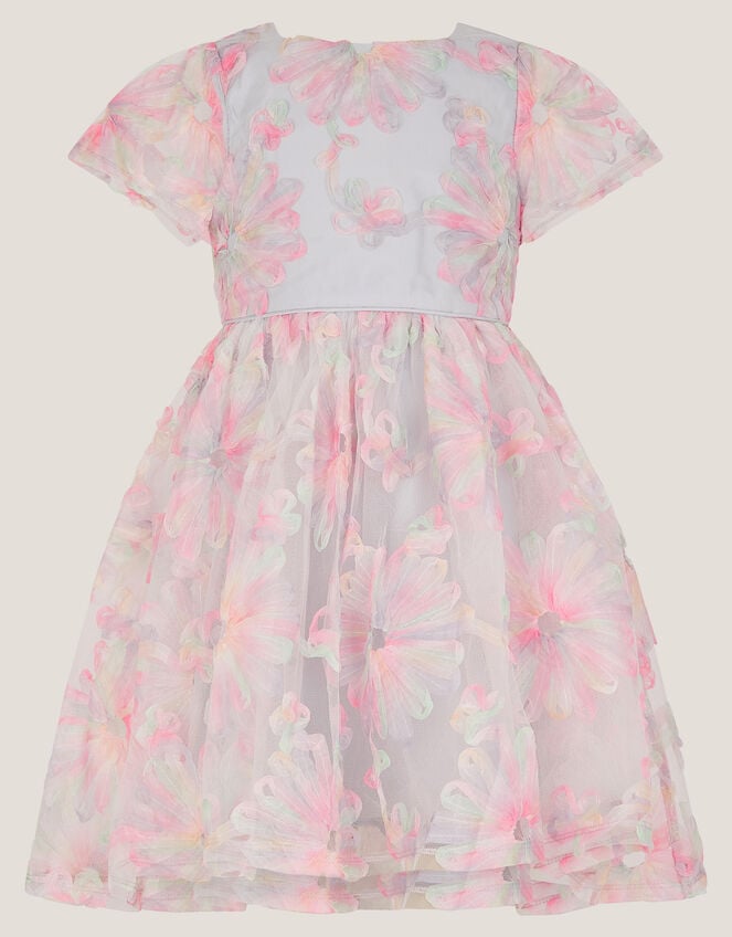 Haisley Appliqué Flower Tulle Dress, Multi (MULTI), large